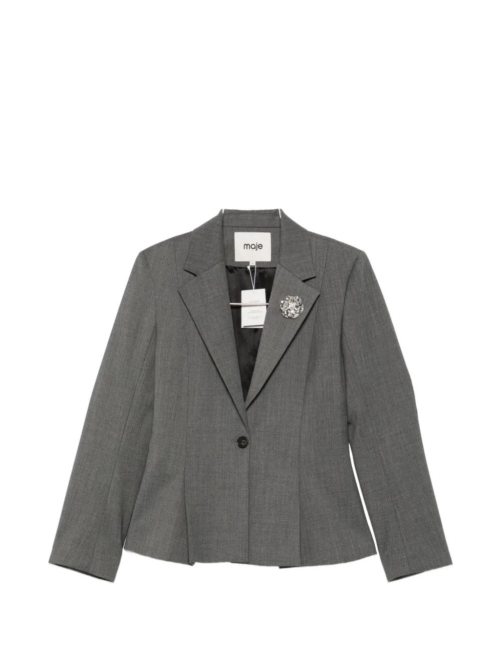 Maje single-breasted peplum blazer - Grau