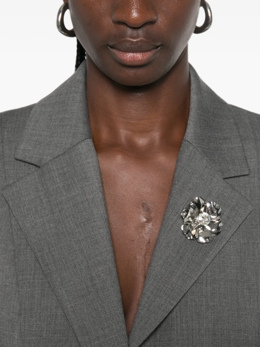 Maje Blazer met enkele rij knopen Grijs