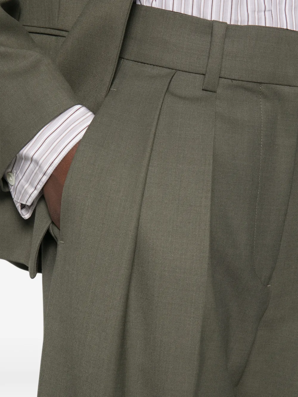 Maje Palazzo broek met geplooide taille Groen