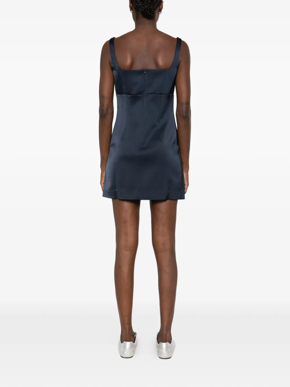 Maje crystal-embellished satin mini dress Blauw