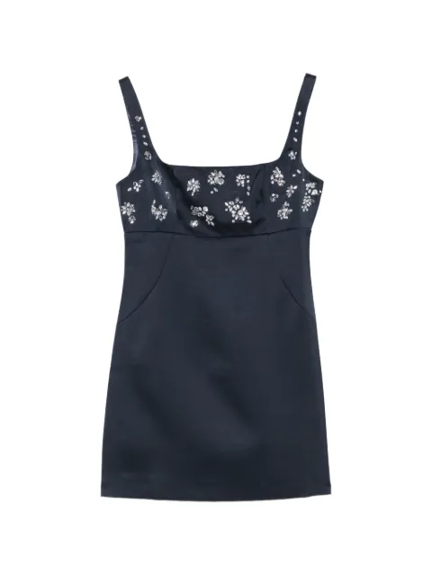 Maje short embroidered satin dress