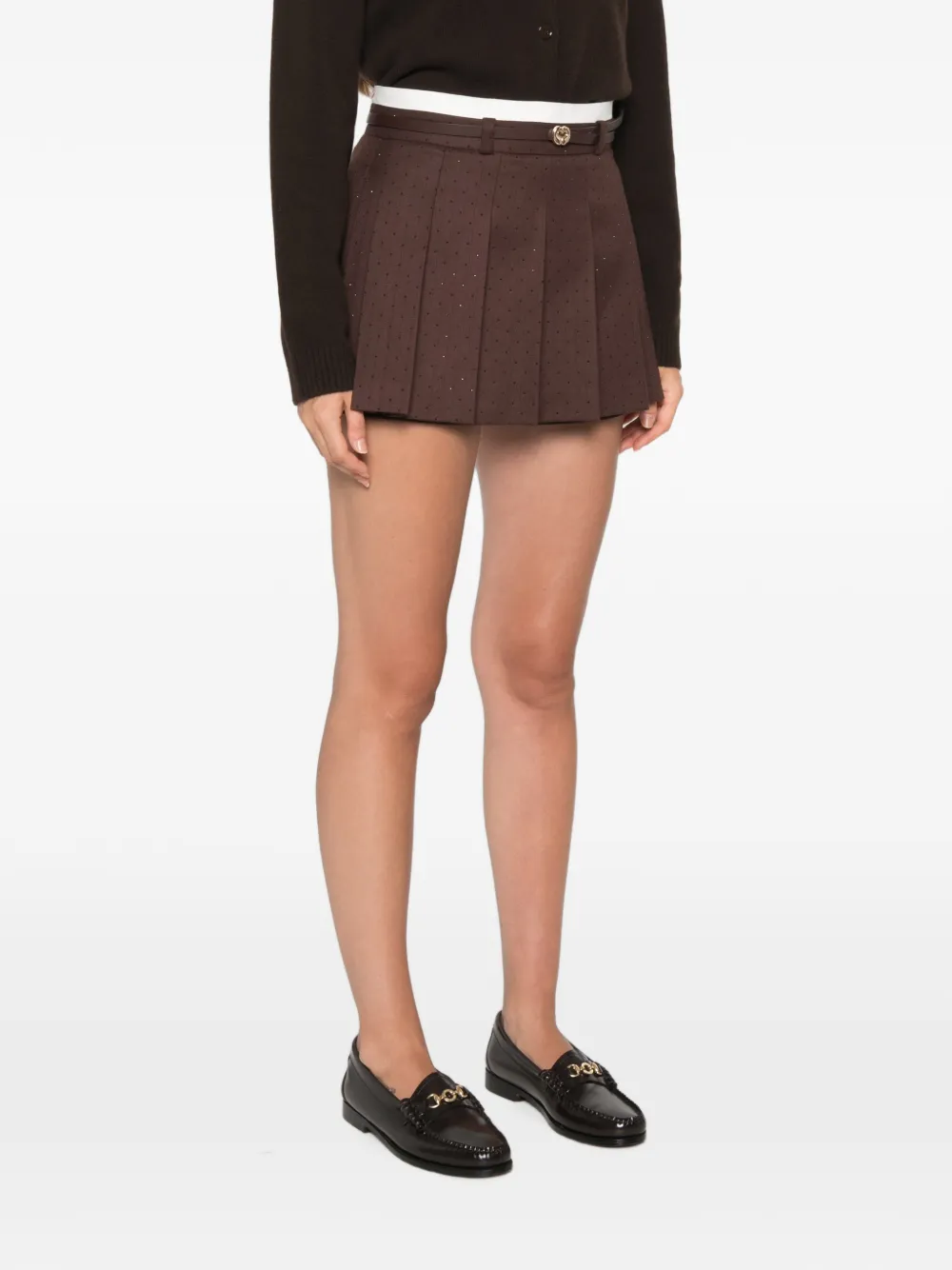 Maje Geplooide shorts Bruin
