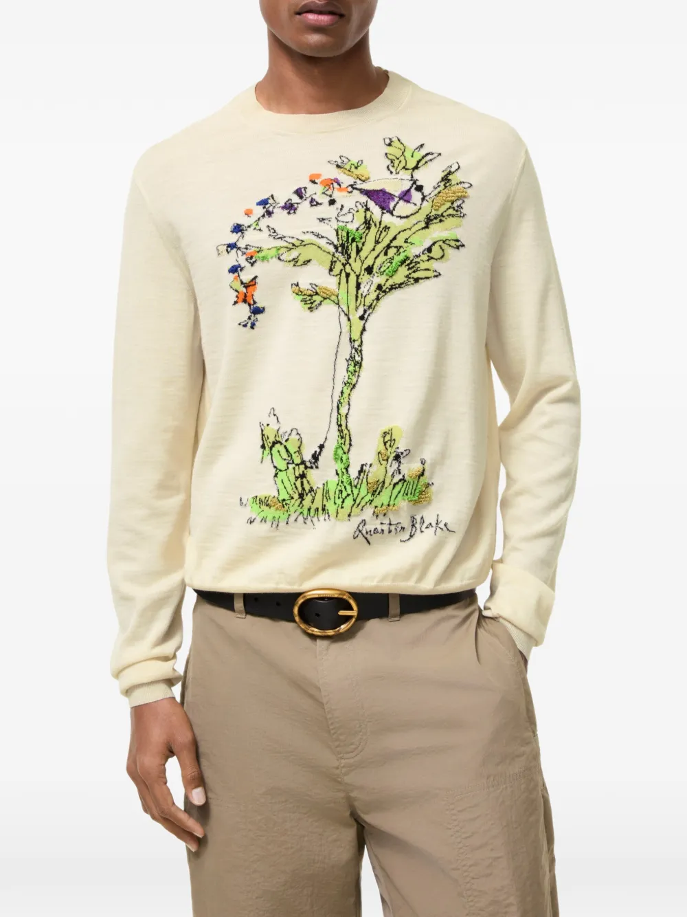 Burberry Brave Little Tree trui van wol-zijdeblend Beige