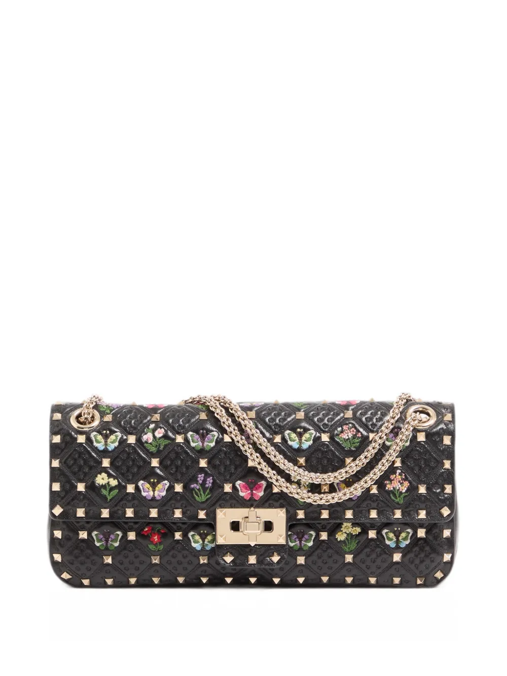 Valentino Garavani Borsa a spalla Rockstud Spike media - Nero