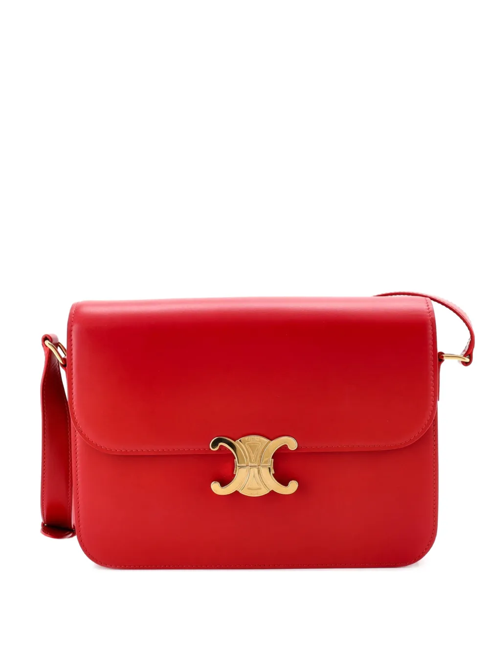 Celine Pre-Owned Borsa a tracolla Triomphe grande in pelle di vitello liscia - Rosso