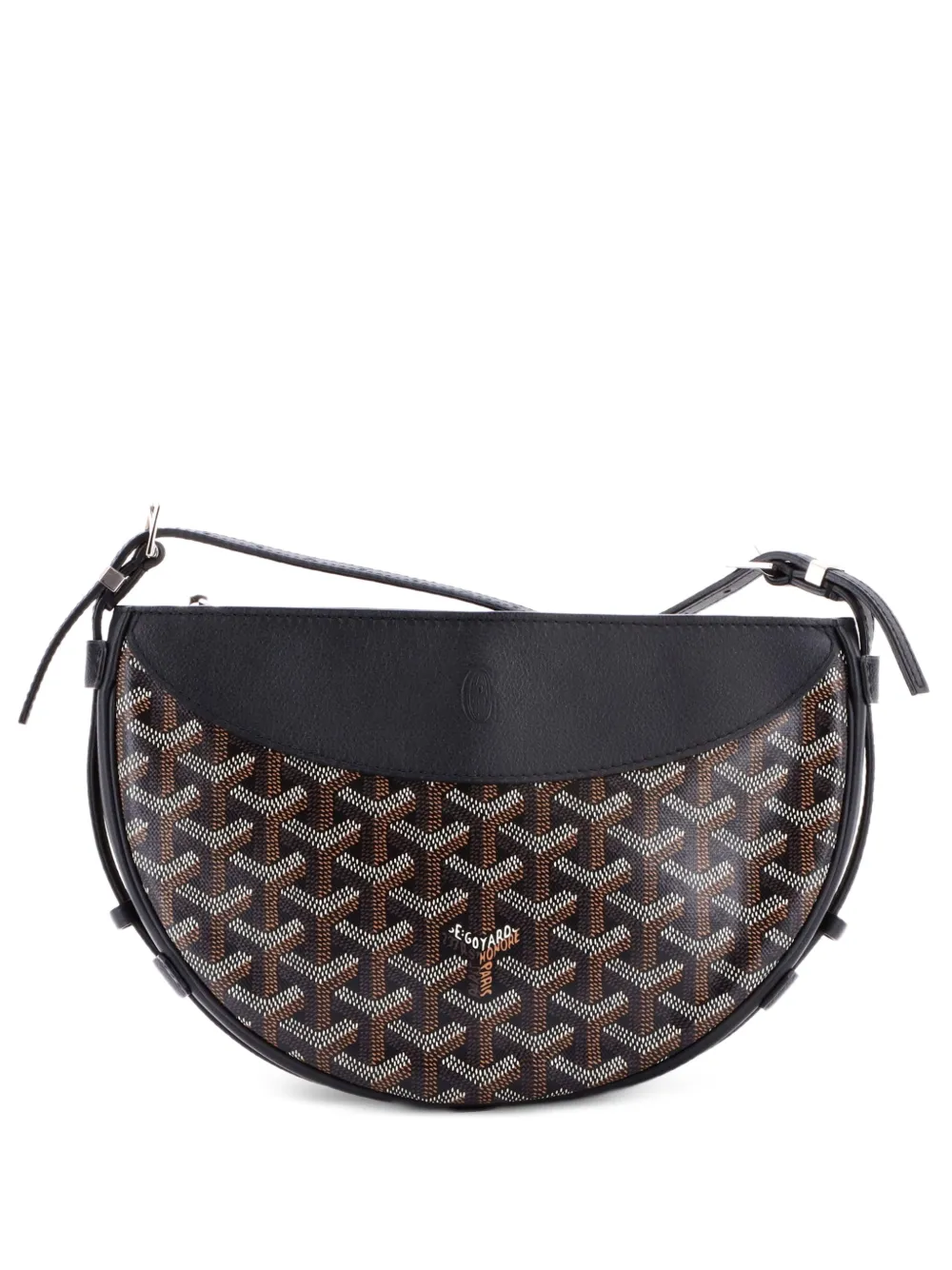 Goyard Pre-Owned Borsa a spalla Hirondelle in tela cerata e pelle - Nero