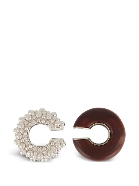 Rabanne mismatched ear cuff earrings