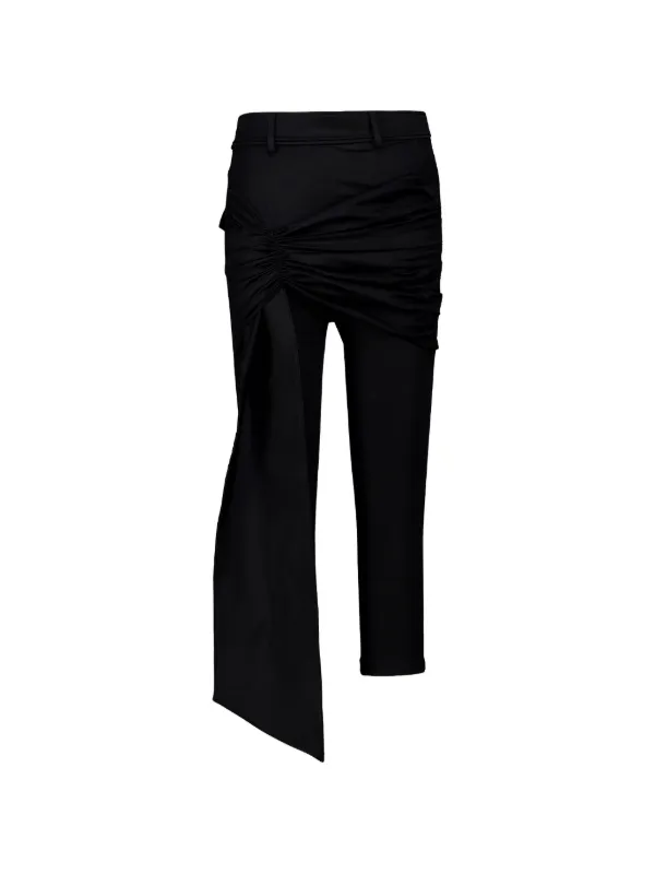 Rabanne Ruched Draped-panel Trousers in Black