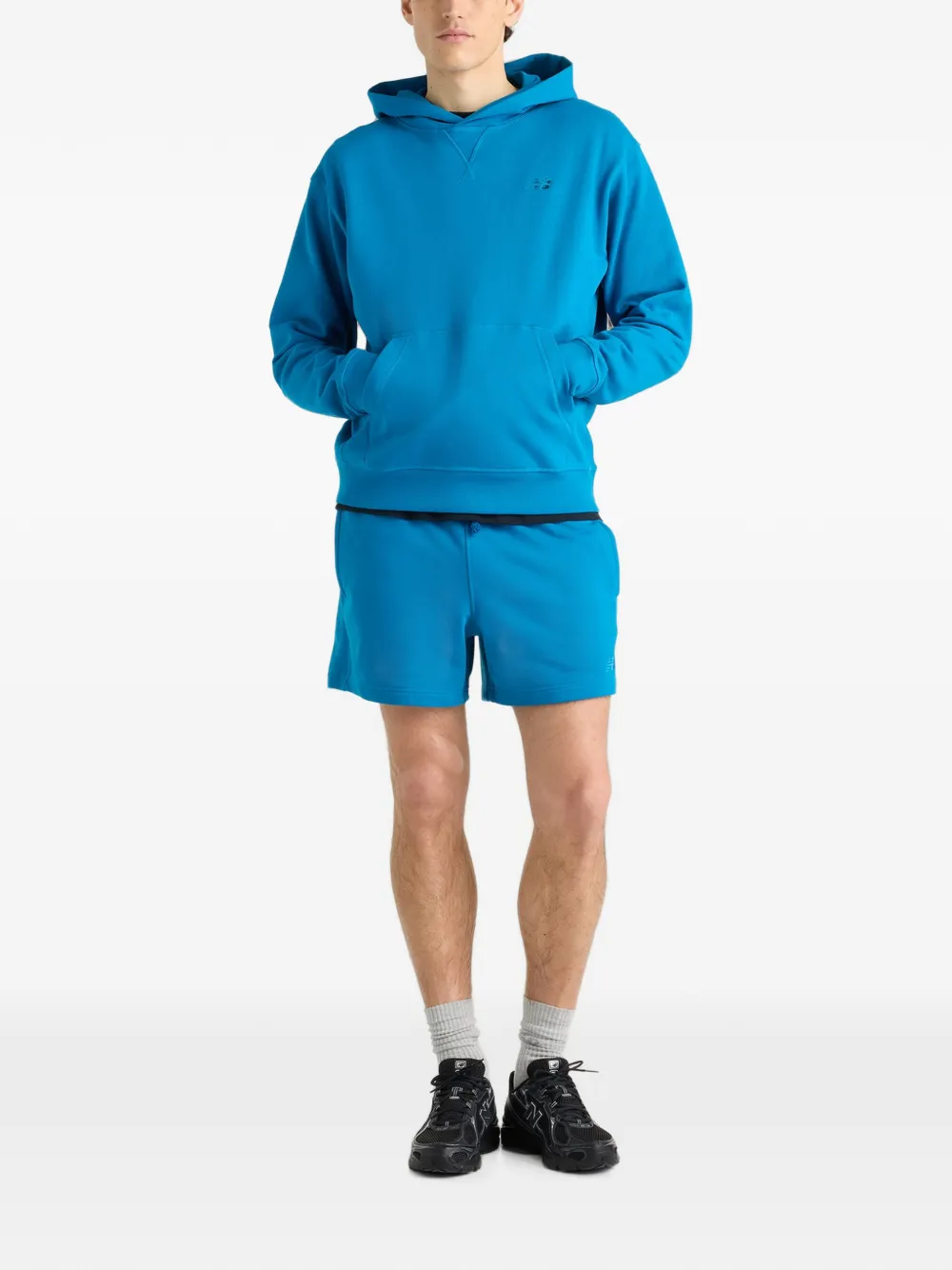 New Balance Badstof hoodie Blauw