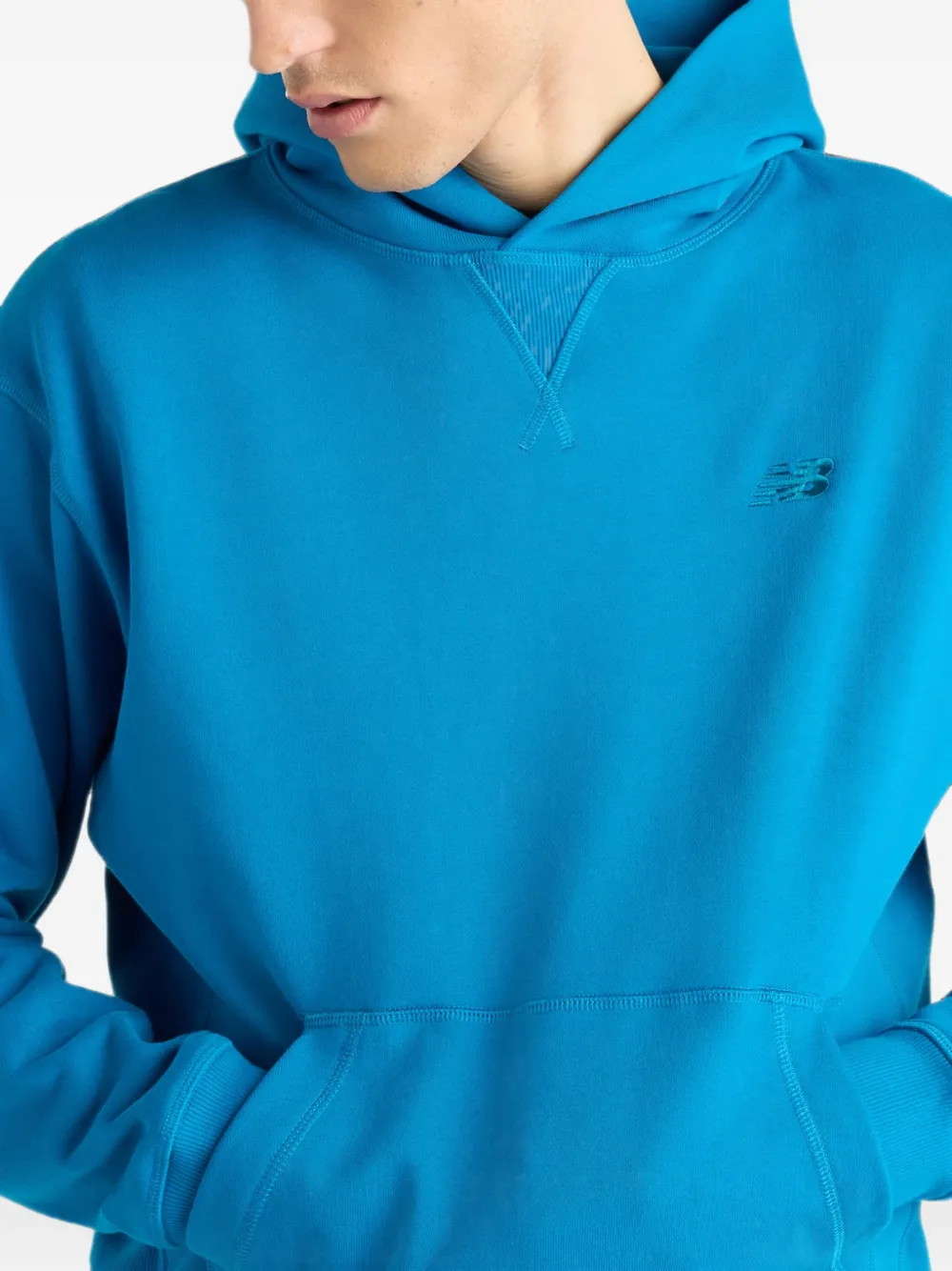 New Balance Badstof hoodie Blauw