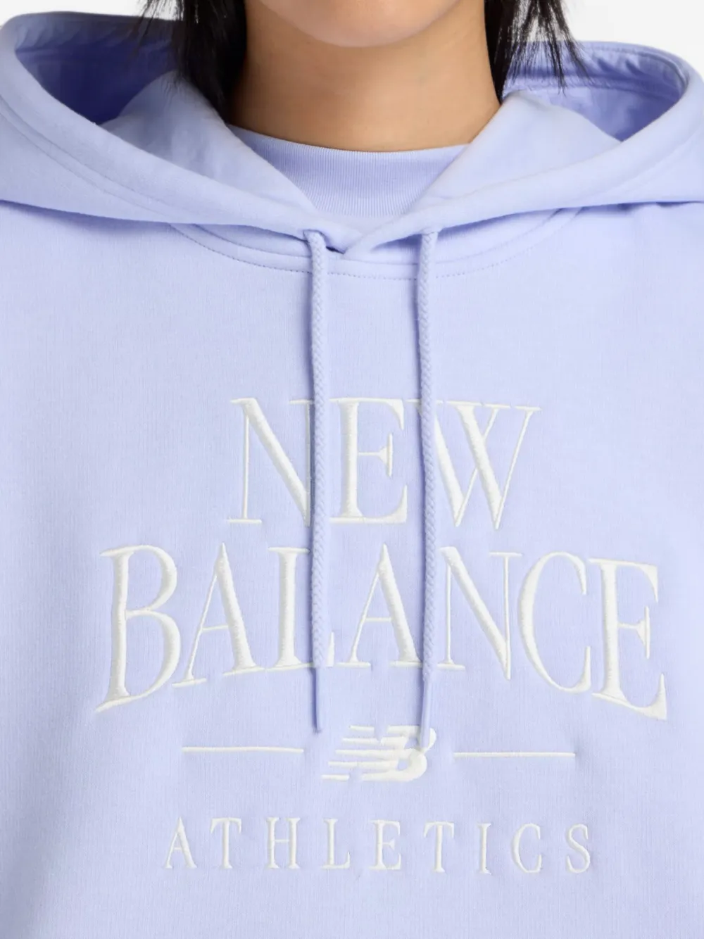 New Balance Trackside fleece hoodie Paars