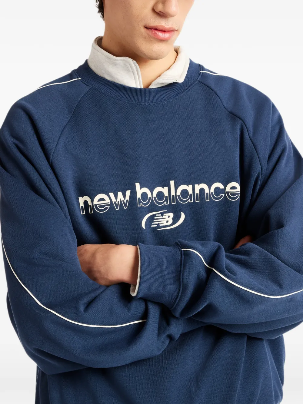 New Balance Trackside sweater Blauw