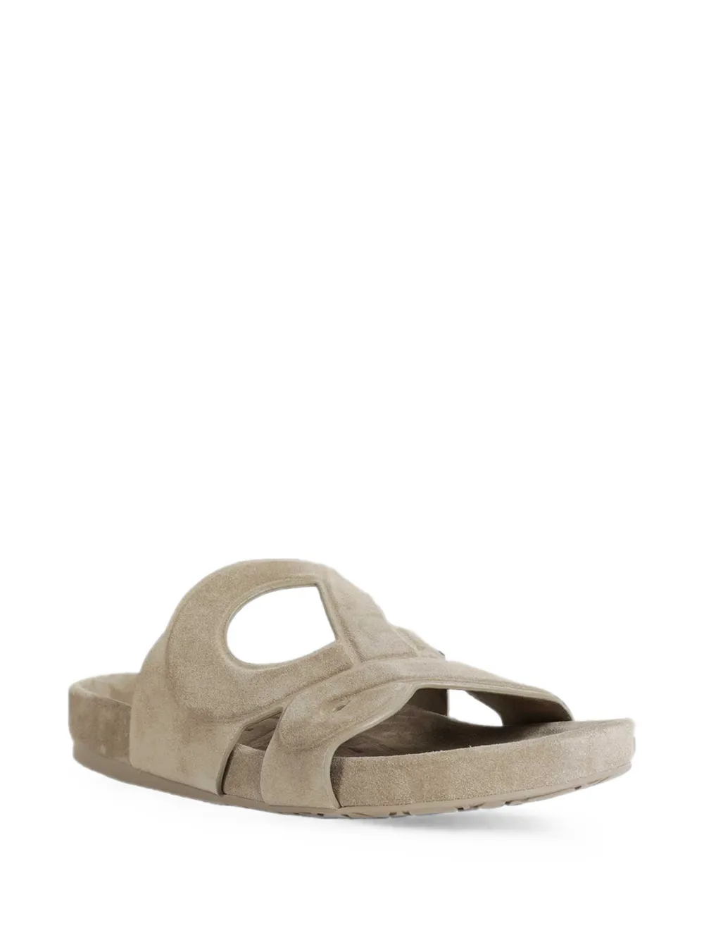 LOEWE Ease suède sandalen met monogram Beige