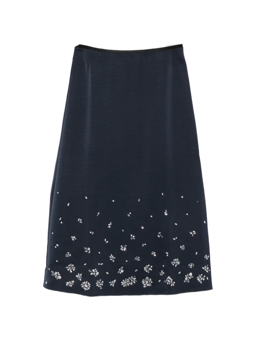 Maje crystal-embellished straight midi skirt Blauw