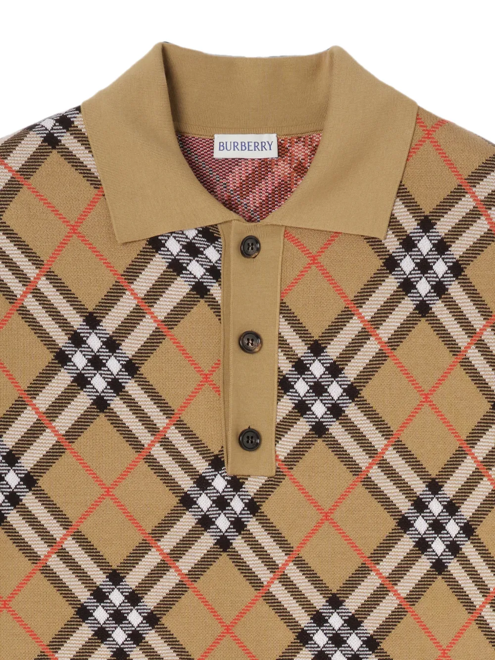 Burberry Check poloshirt van katoenblend Beige