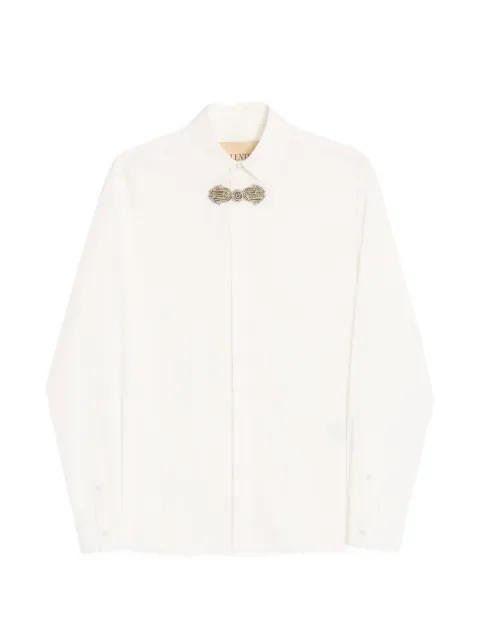 Valentino Garavani embroidered long-sleeved cotton shirt