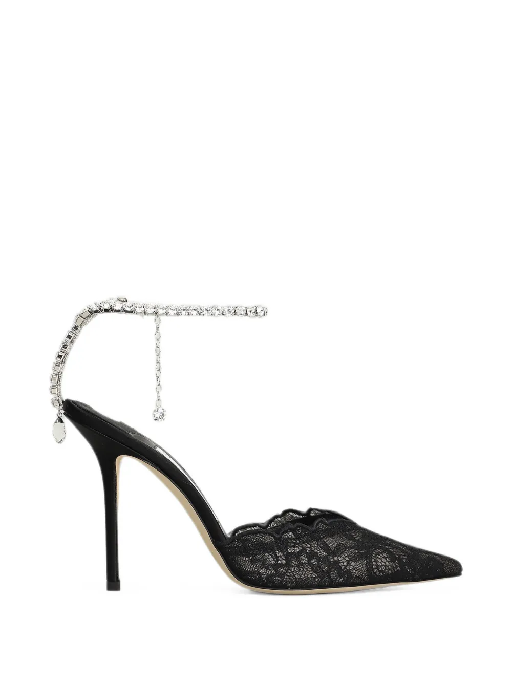Jimmy Choo Saeda crystal-embellished lace pumps - Schwarz