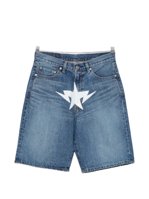 A BATHING APE® star-print denim shorts