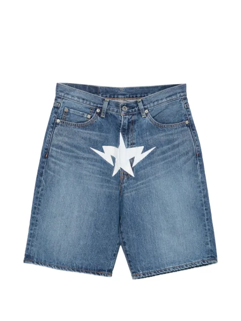 A BATHING APE® star-print denim shorts