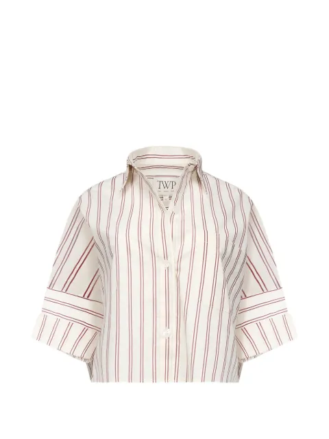 TWP stripe-pattern cropped shirt