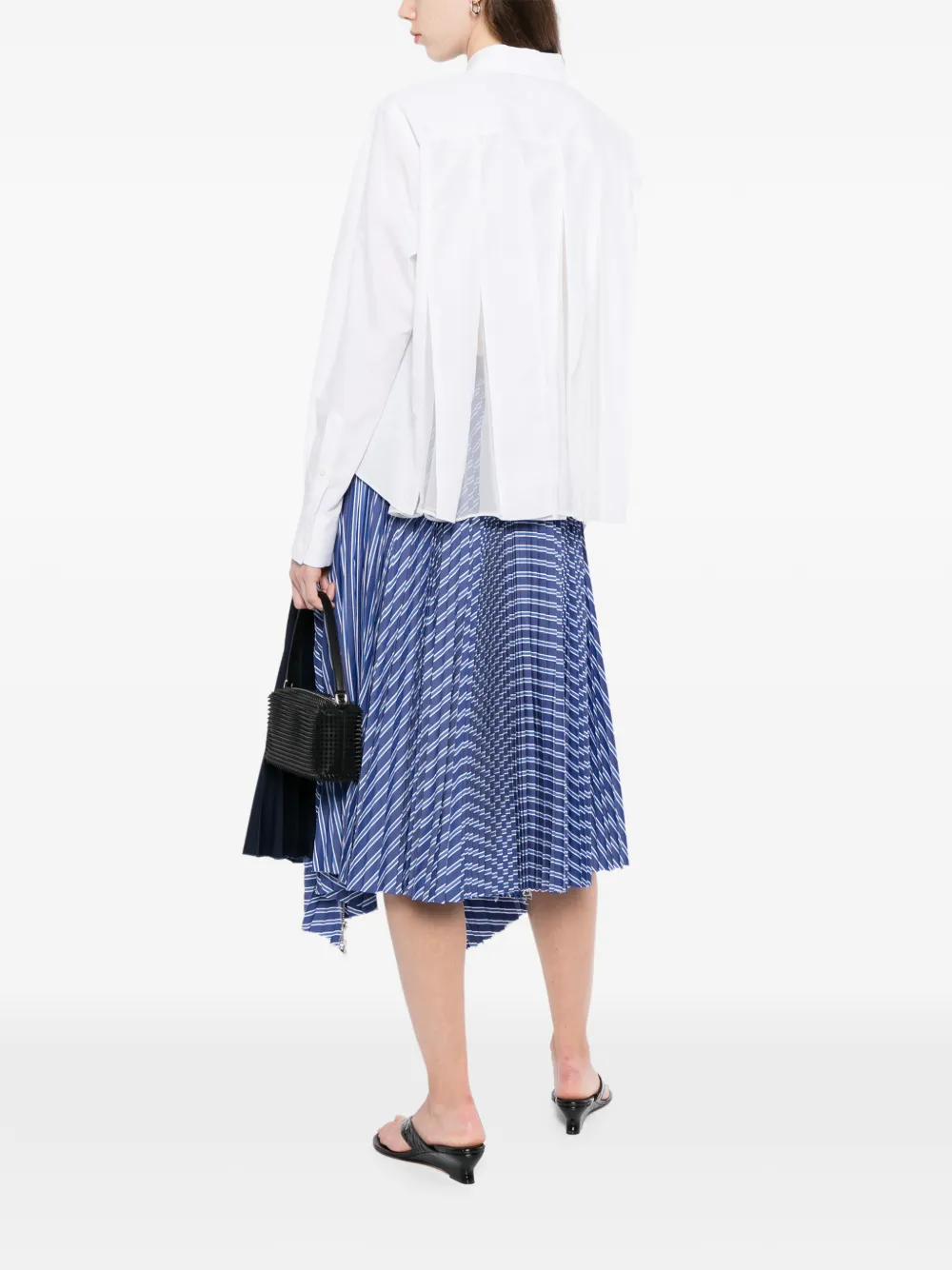 sacai Button-up popeline overhemd Wit