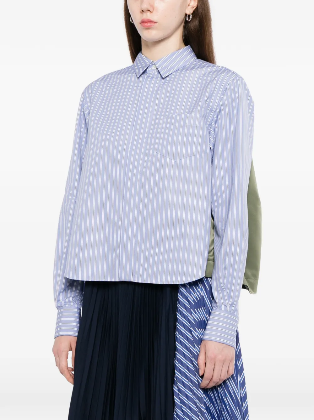 sacai Gestreept twill overhemd Blauw