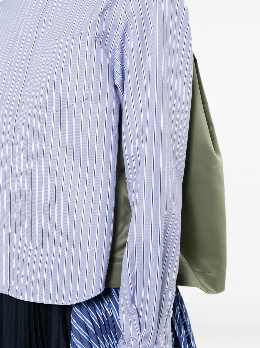 sacai Gestreept twill overhemd Blauw