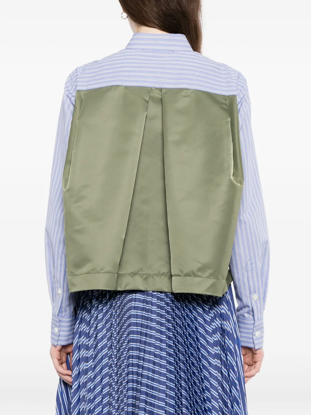sacai Gestreept twill overhemd Blauw