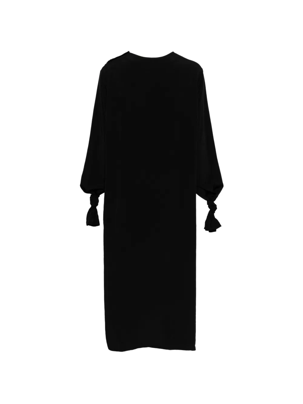 Y's Crêpe-de-chine midi-jurk Zwart