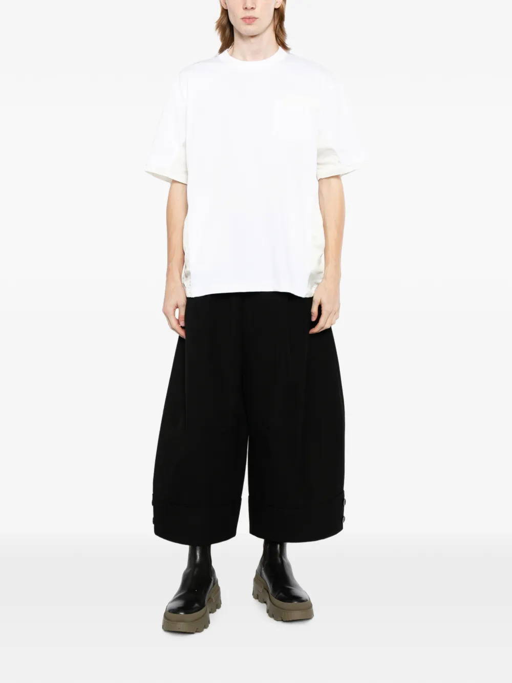 sacai T-shirt met borstzak Zwart