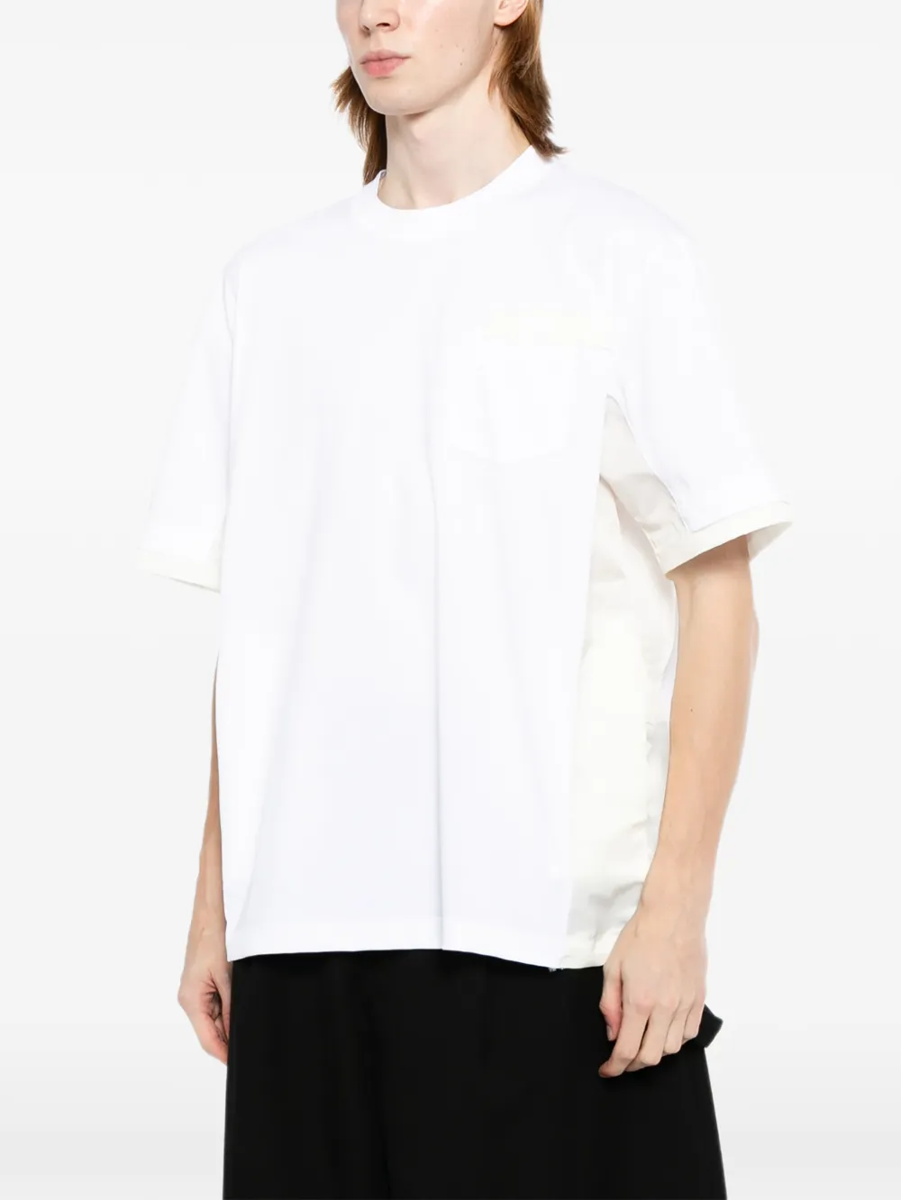 sacai T-shirt met borstzak Zwart