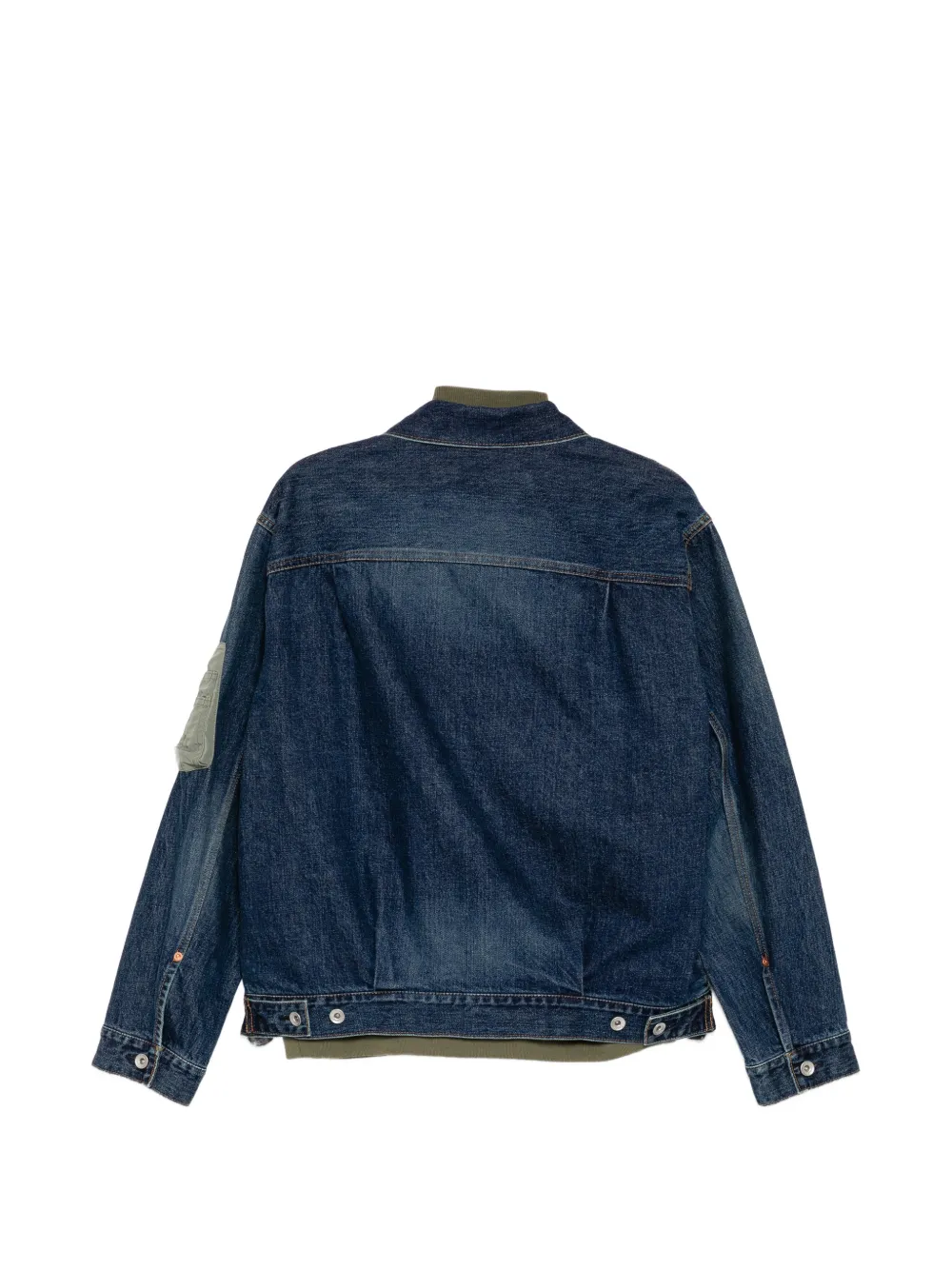 sacai Gelaagd denim twill jack Blauw