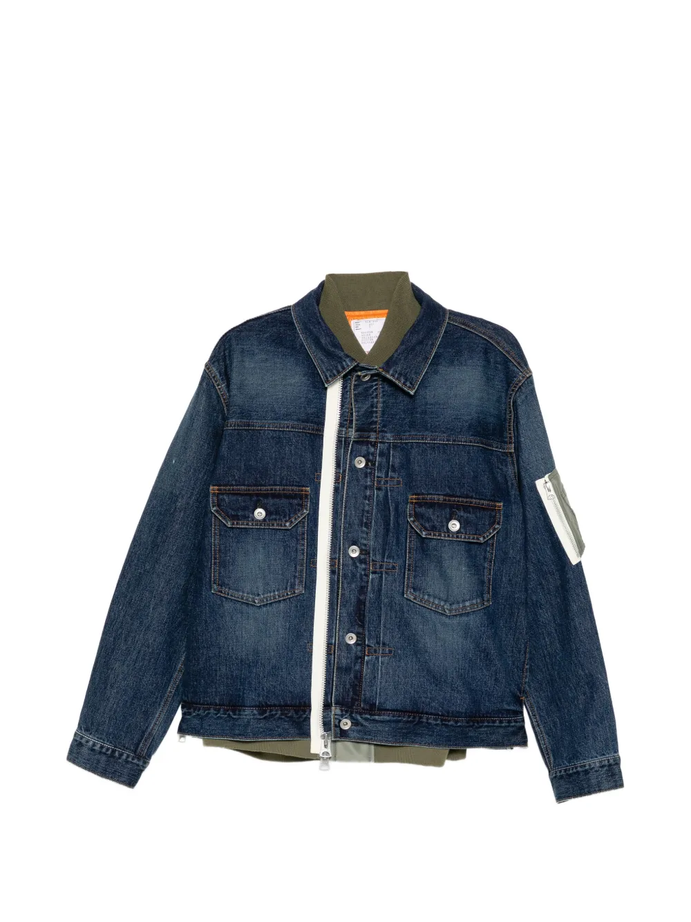 sacai Giacca denim a strati - Blu
