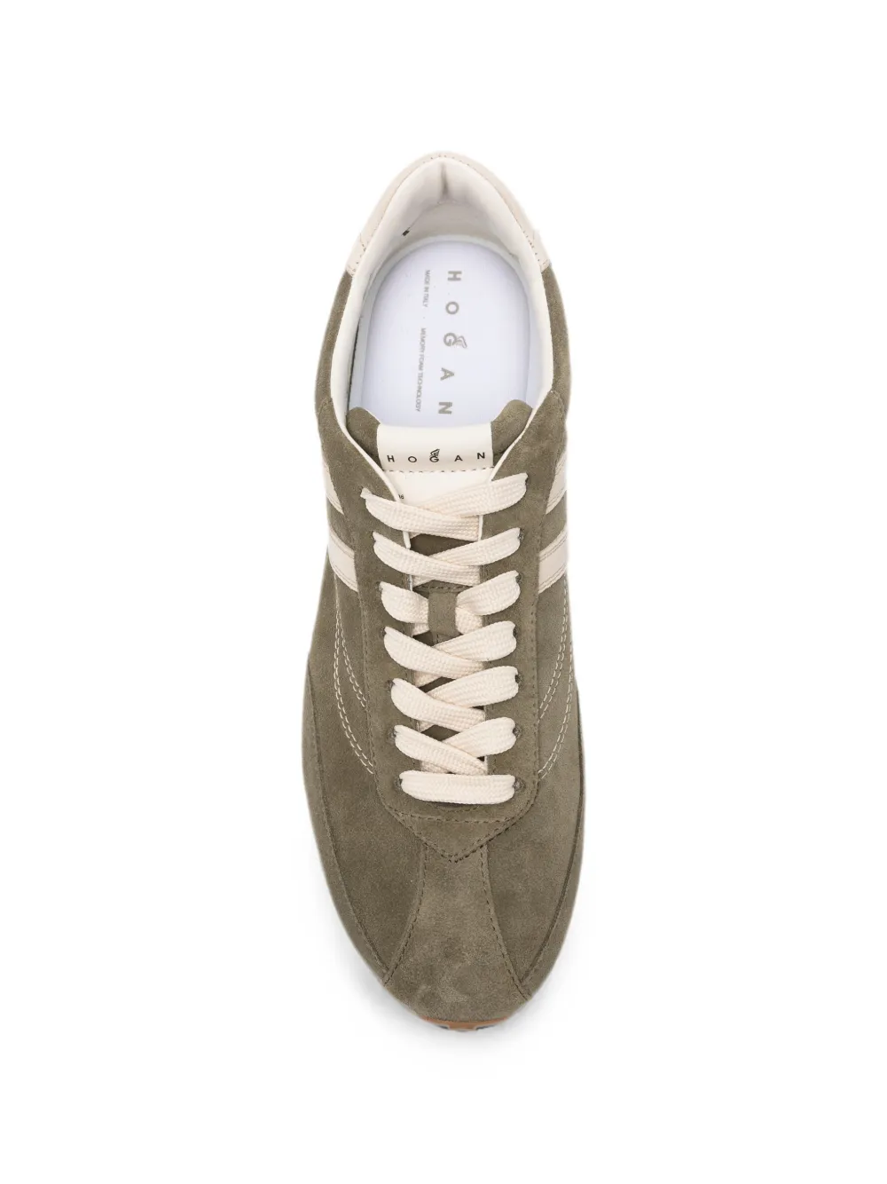 Hogan panelled suede sneakers Groen