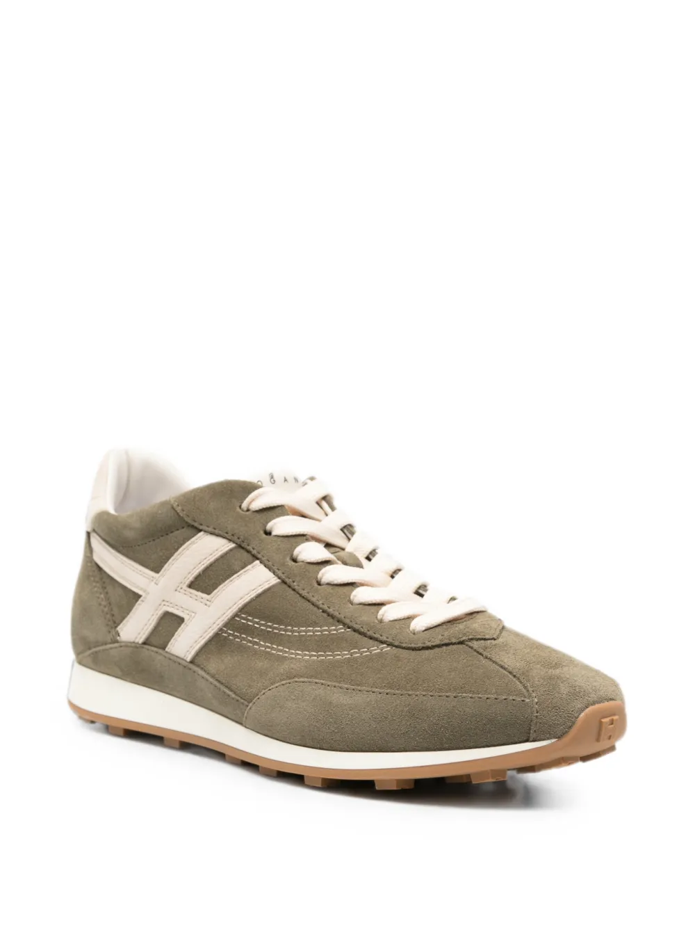 Hogan panelled suede sneakers Groen