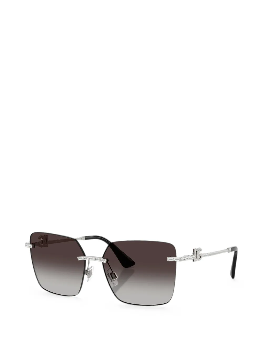 Dolce & Gabbana Eyewear Zonnebril met DG-logo verfraaid met kristallen Zilver