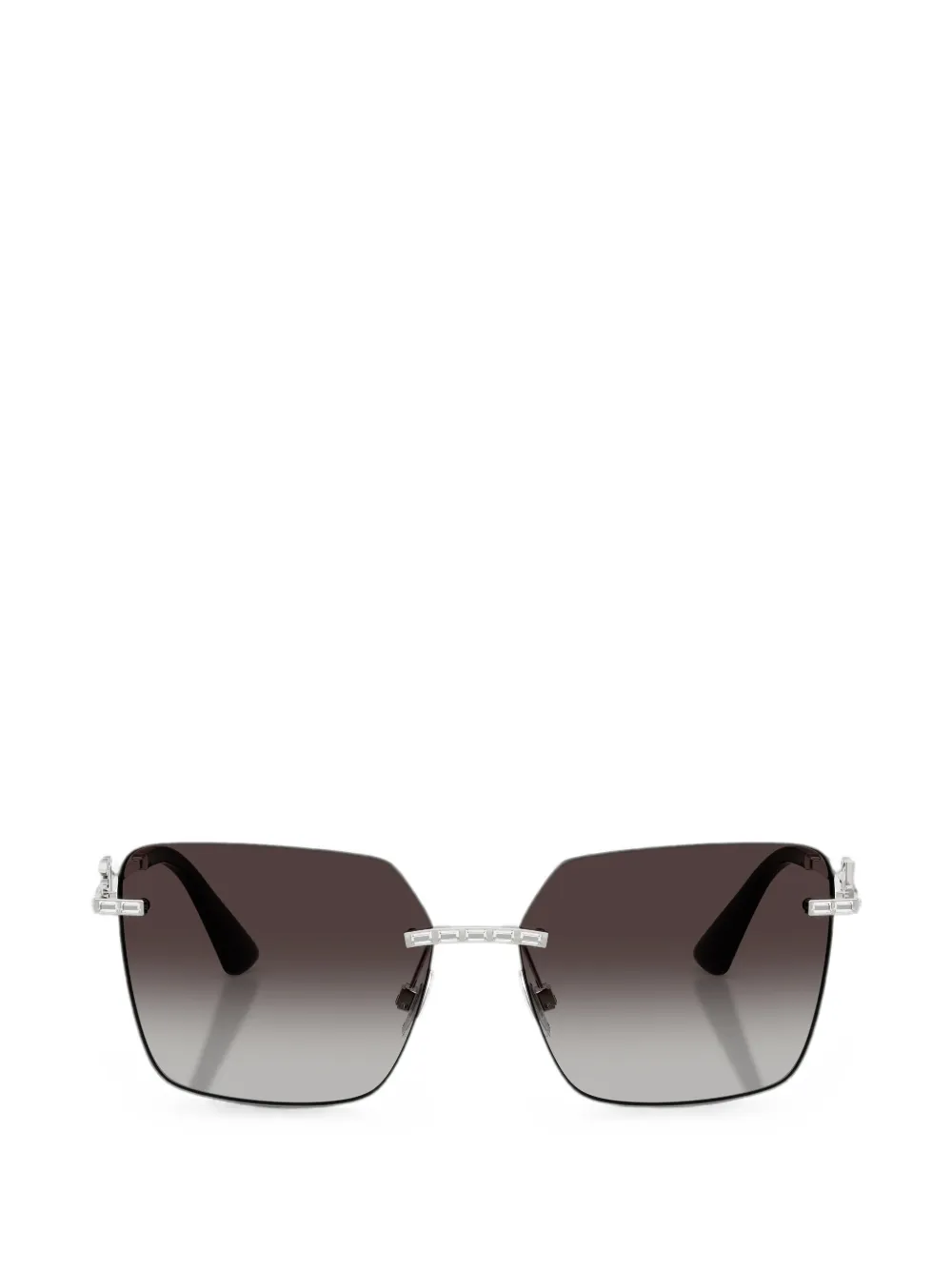 Dolce & Gabbana Eyewear crystal-embellished geometric-frame sunglasses - Argento
