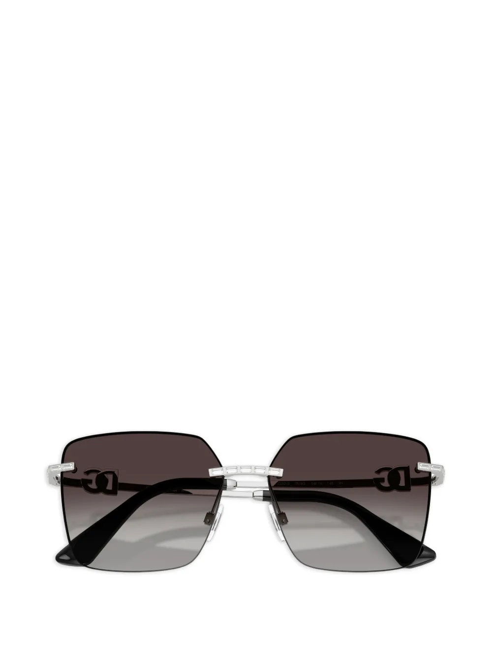 Dolce & Gabbana Eyewear Zonnebril met DG-logo verfraaid met kristallen Zilver