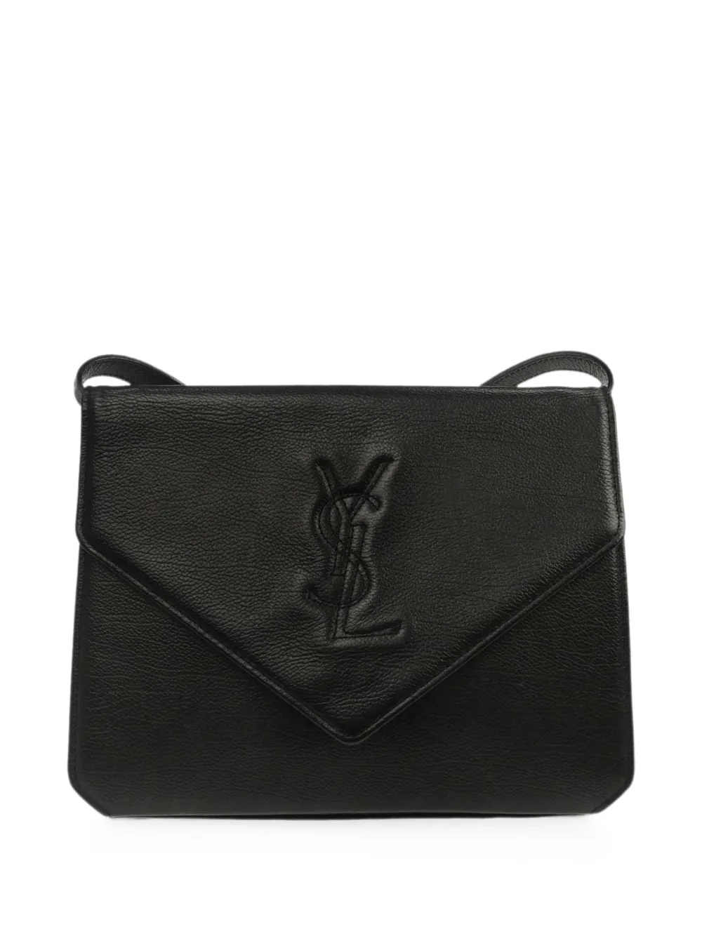 Saint Laurent Pre-Owned 1990-2000s logo-embossed shoulder bag - Black