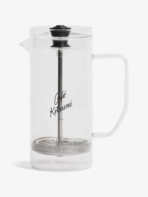 CAFÉ KITSUNÉ logo-print glass french press