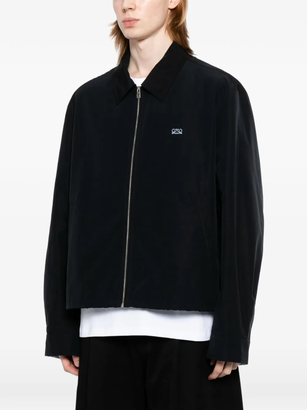 LOEWE Jack met contrasterende stiksels en rits Zwart