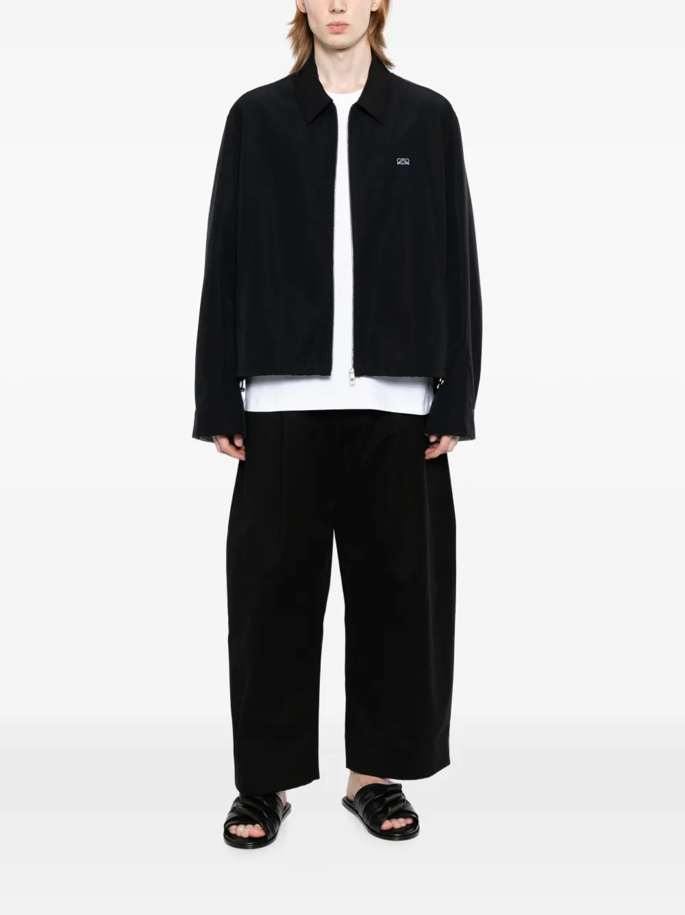 LOEWE Jack met contrasterende stiksels en rits Zwart