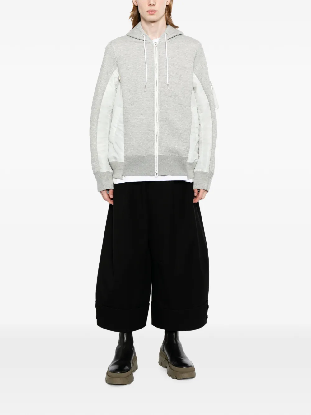 sacai Hoodie met vlakken Grijs