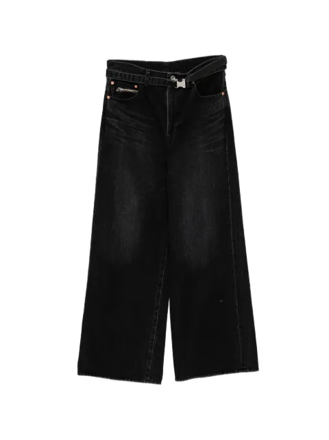 sacai wide denim pants