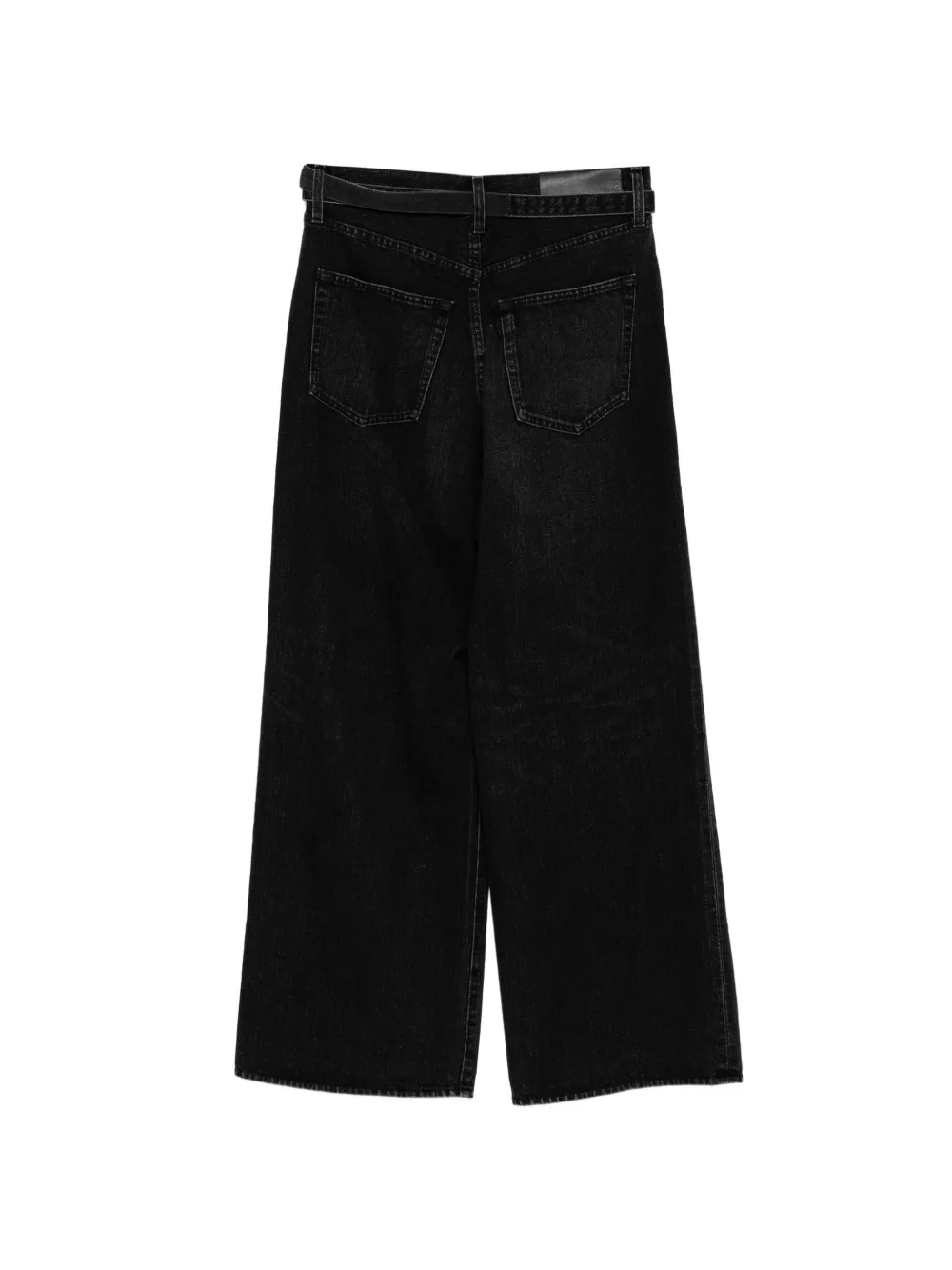 sacai Brede denim broek Zwart