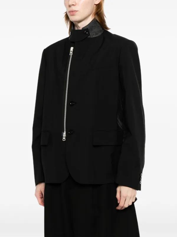 Sacai テーラードジャケット | ブラック | FARFETCH JP