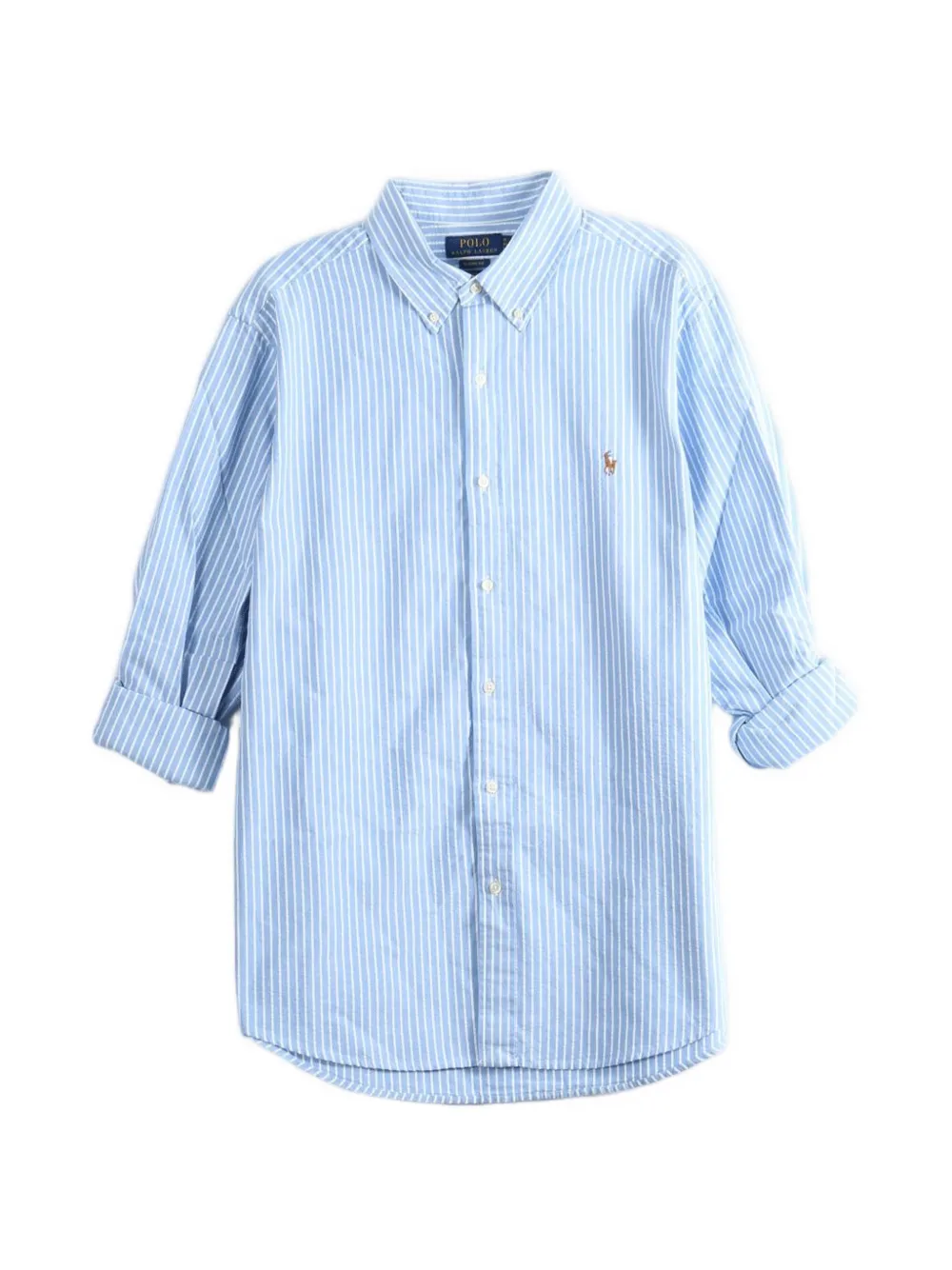 Polo Ralph Lauren vertical-stripe embroidered-logo shirt - Blau