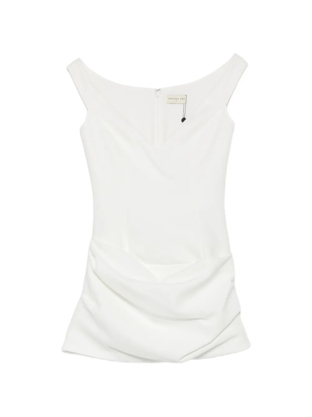 Arcina Ori Avery Draped Mini Dress In Weiss