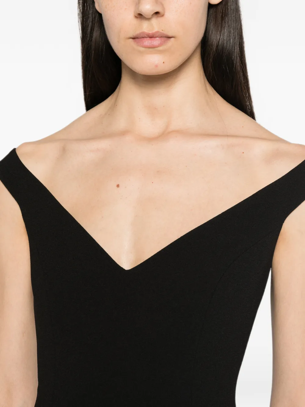 ARCINA ORI Ellery off-shoulder jurk Zwart