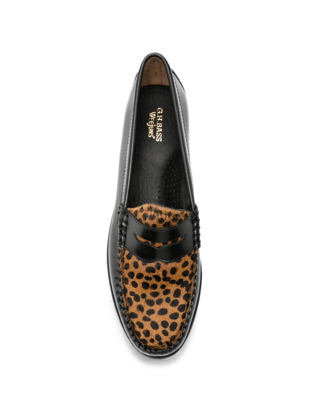 G.H.Bass leopard-print Penny loafers Zwart